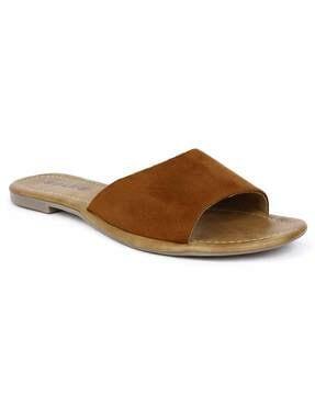 Slip-On Flat Sandals with Open-Toe