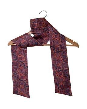 Printed Stole with Inclined Hem