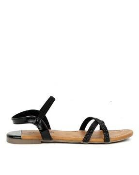 Sling-Back Flat Sandals with Open-Toe