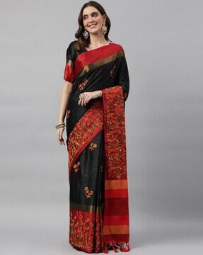 Floral Cotton Silk Saree with Blouse Piece