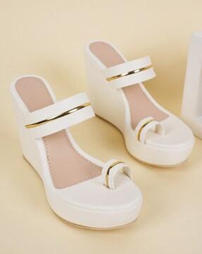 Toe-Ring Wedges with Metal Accent