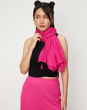 Ribbed Scarves with Tassel Detail