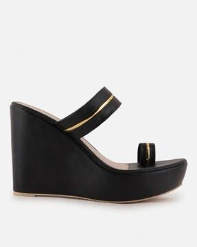 Toe-Ring Wedges with Metal Accent