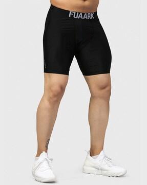 Slim Fit Shorts with Brand Print