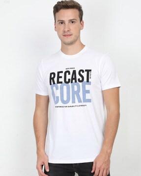 Typographic Regular Fit Crew- Neck T-shirt