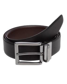 Textured Genuine Leather Reversible Belt