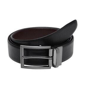 Textured Genuine Leather Reversible Belt