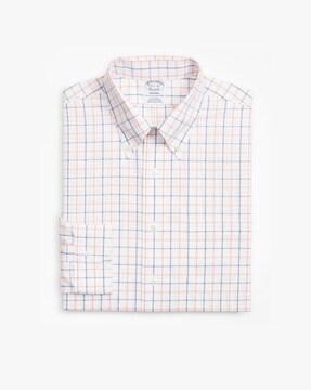 Checked Shirt with Button-Down Collar