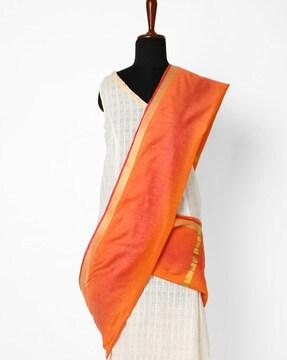 Ombre-Dyed Dupatta with Contrast Border