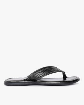 Textured Thong-Strap Sandals