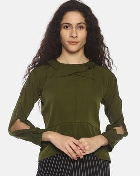 Slim Fit Top with Sleeve Cut-Out