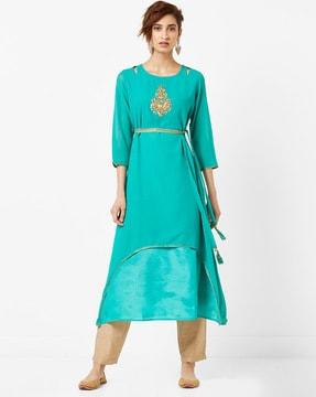 Flared Kurti with Embroidery