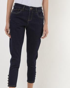 Skinny Fit Mid-Calf Length Jeans
