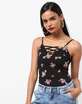 Floral Print Strappy Top