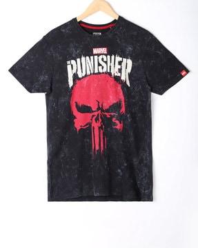 Marvel The Punisher Print Crew Neck T-Shirt