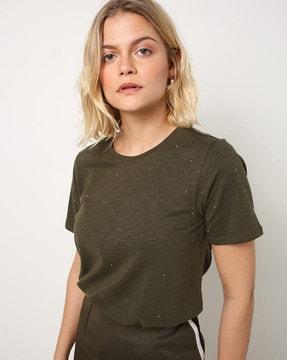 Speckled Round-Neck T-shirt