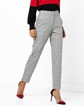Checked Ankle-Length Trousers