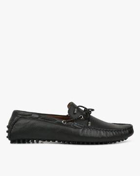 Textured Loafers with Thread Accent