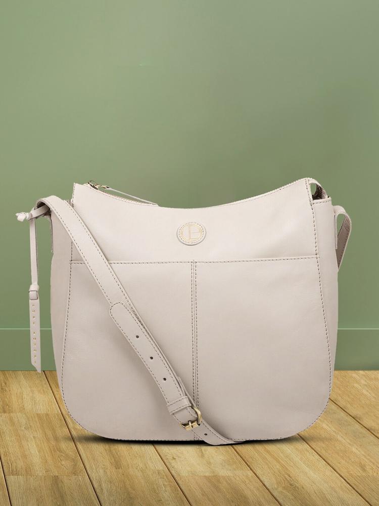 PURE LUXURIES LONDON Women Grey Solid Genuine Leather Farlow Sling Bag