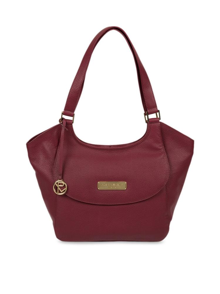 PURE LUXURIES LONDON Women Maroon Solid Genuine Leather Grace Tote Bag