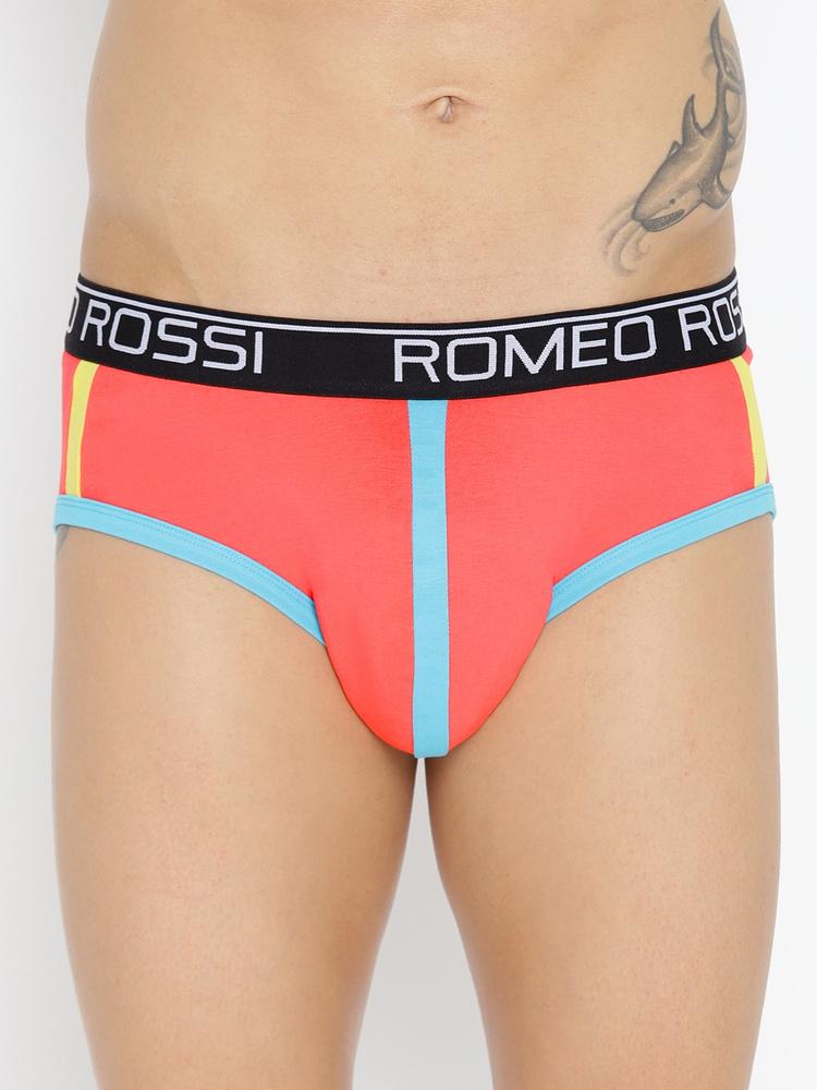ROMEO ROSSI Men Coral Pink Solid Briefs CLBCP-2002