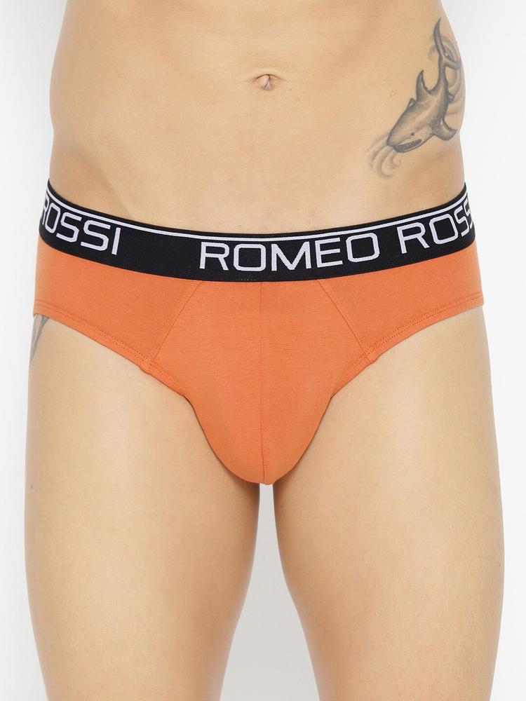 ROMEO ROSSI Men Orange Solid Briefs CLBP-2003-OR