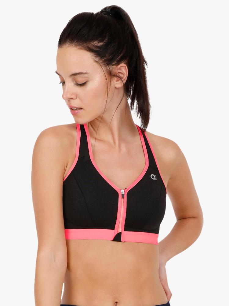 Amante Black Solid Non-Wired Lightly Padded Sports Bra ABR17114