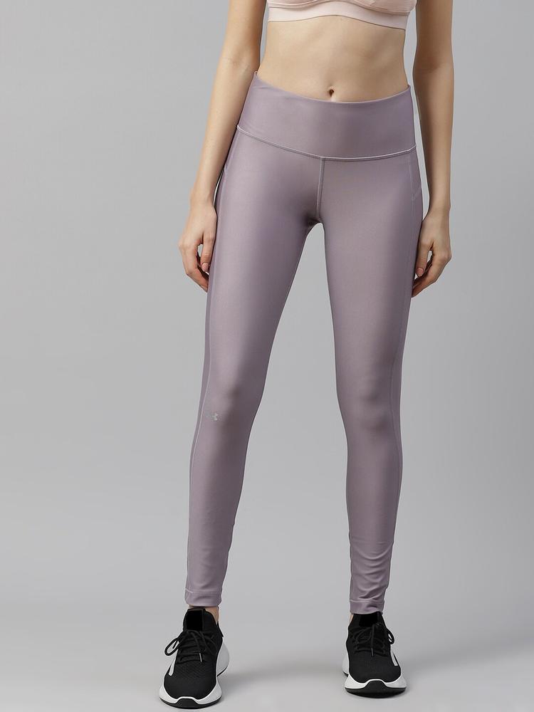 UNDER ARMOUR Women Lavender Heat Gear Armour Hi-Rise Solid Tights