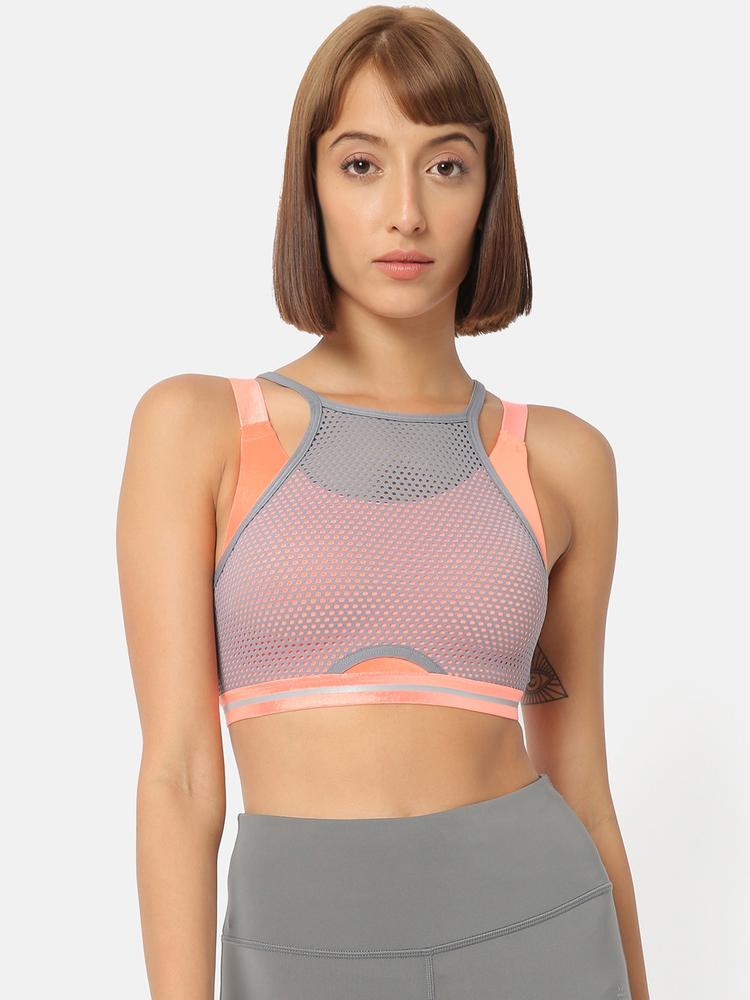 Cultsport Coral Pink Solid Non-Wired Non Padded Sports Bra AW19WS1232B