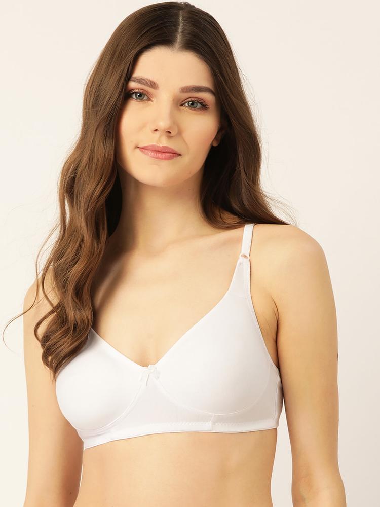 Lady Lyka White Solid Non-Wired Non Padded Pure Cotton T-shirt Bra LIBERTY-02-WHT