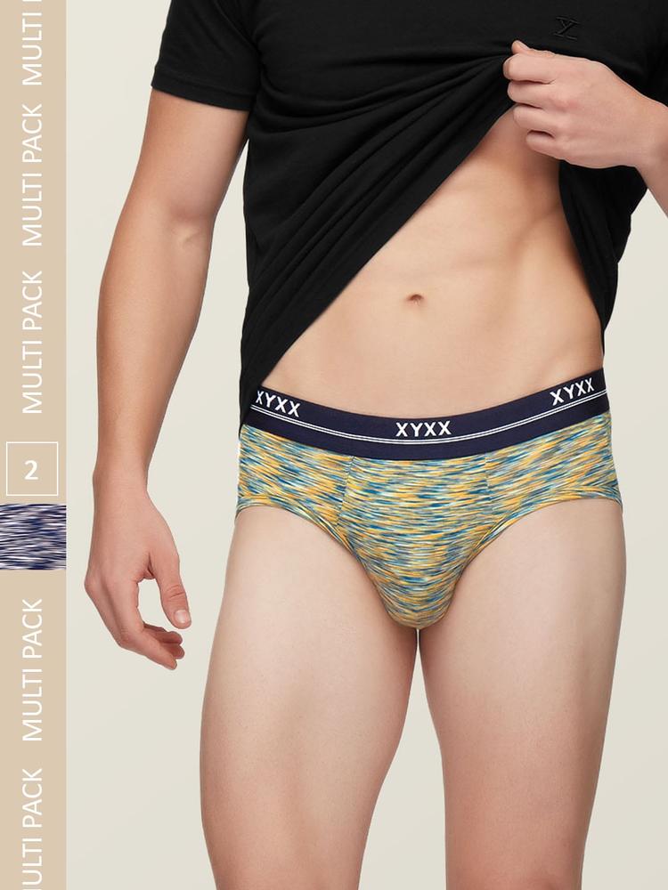 XYXX Men Pack Of 2 Printed IntelliSoft Antimicrobial Micro Modal Basic Briefs XYBRF2PCKN395