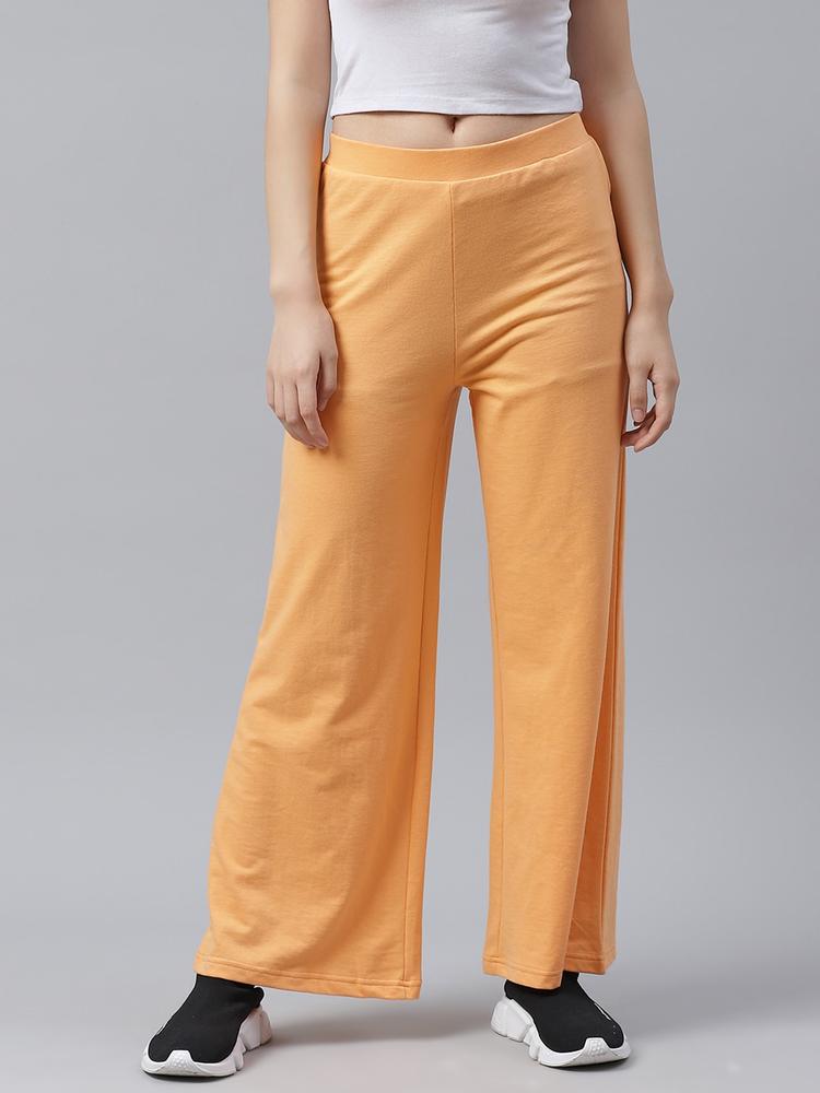 Laabha Women Orange Solid Track Pants