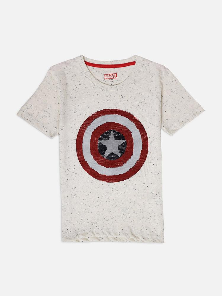 Kids Ville Boys Grey Captain America Printed T-shirt