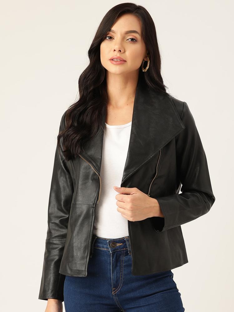 Leather Retail Women Black Lightweight Biker Jacket