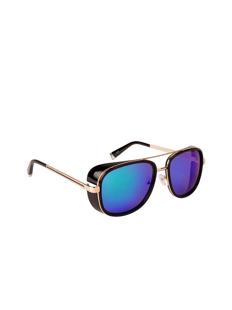 AISLIN Unisex Mirrored & Gold-Toned UV Protected Square Sunglasses