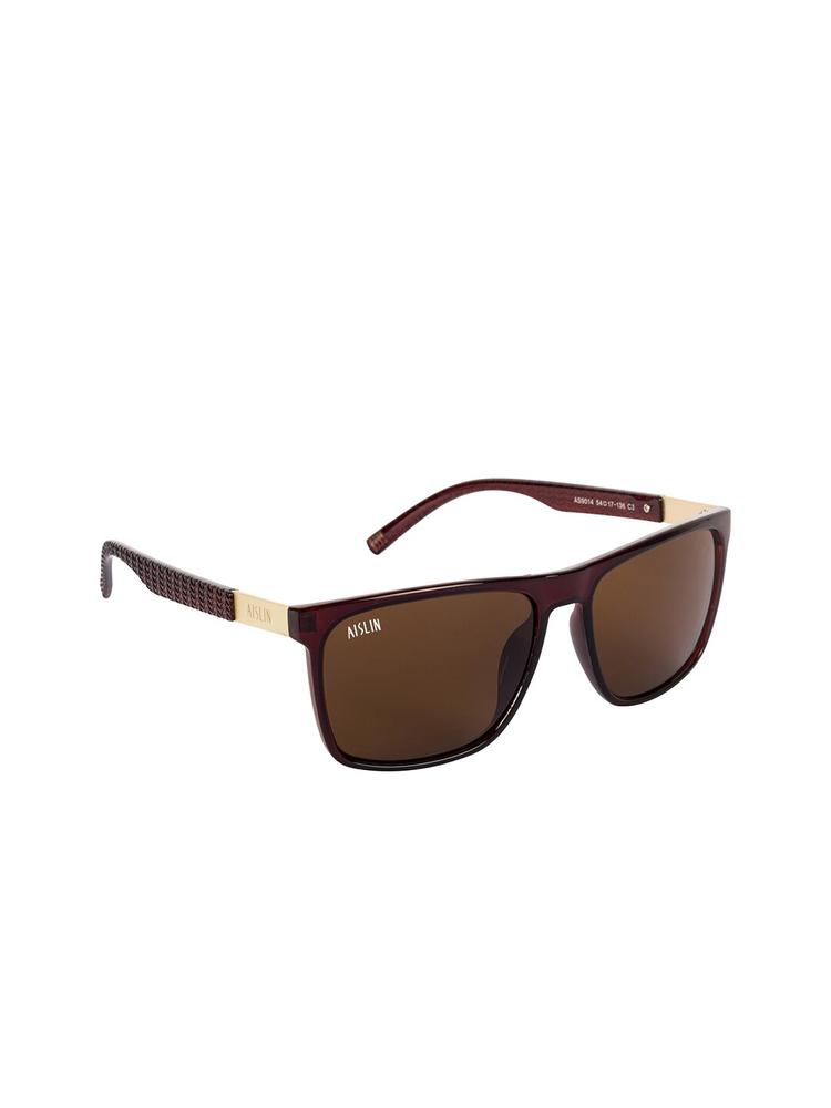 AISLIN Unisex Brown UV Protected Wayfarer Sunglasses