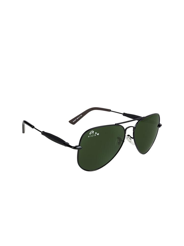 AISLIN Unisex Black Toughened Glass Aviator Sunglasses