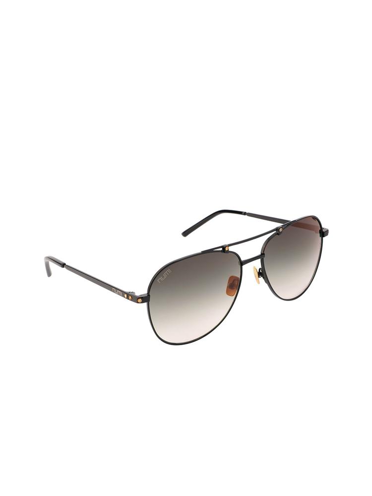 NUMI Men Grey Full-Rim Aviator Sunglasses