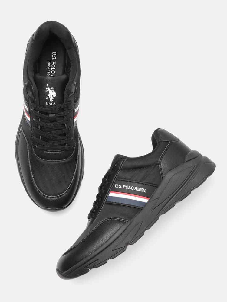 U.S. Polo Assn. Men Black Pret PU Sneakers
