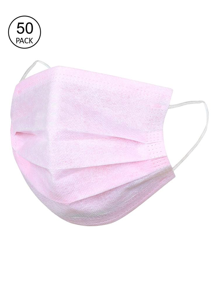 FROGGY Kids Pack Of 50 Pink Solid 3-Ply Disposable Anti-Pollution Surgical Masks