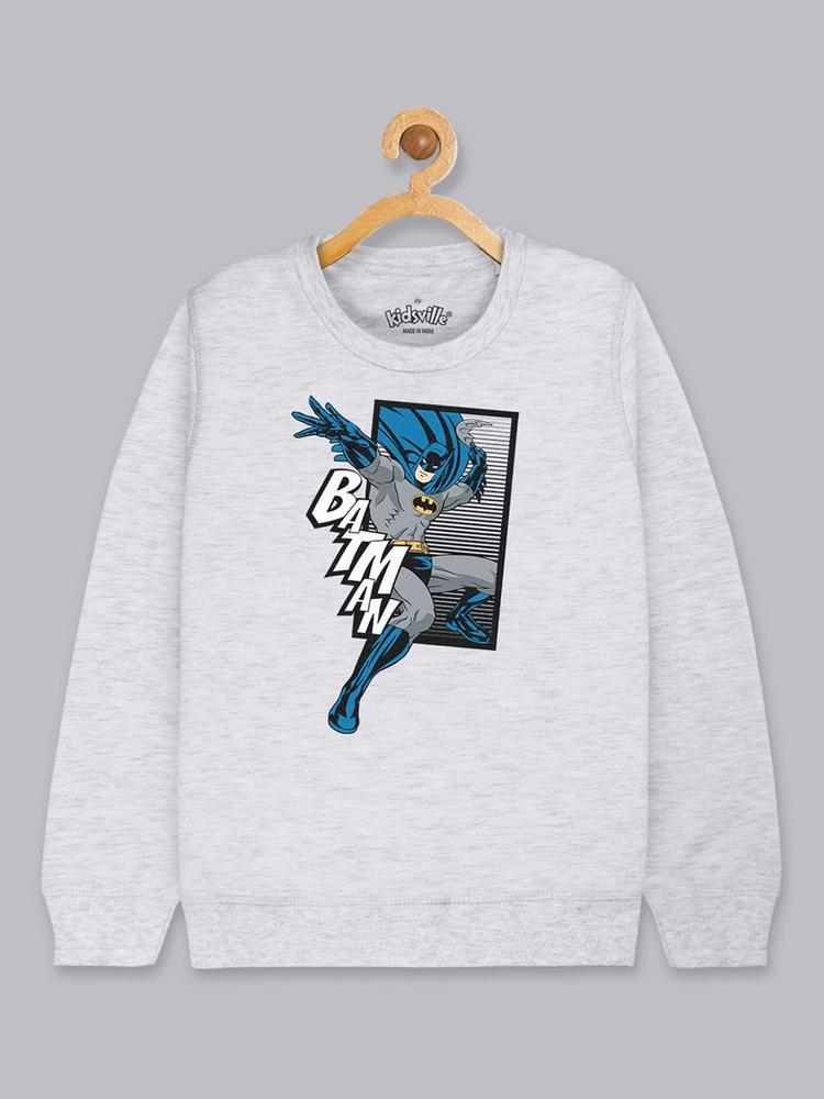 Kids Ville Batman Boys Grey Printed Sweatshirt