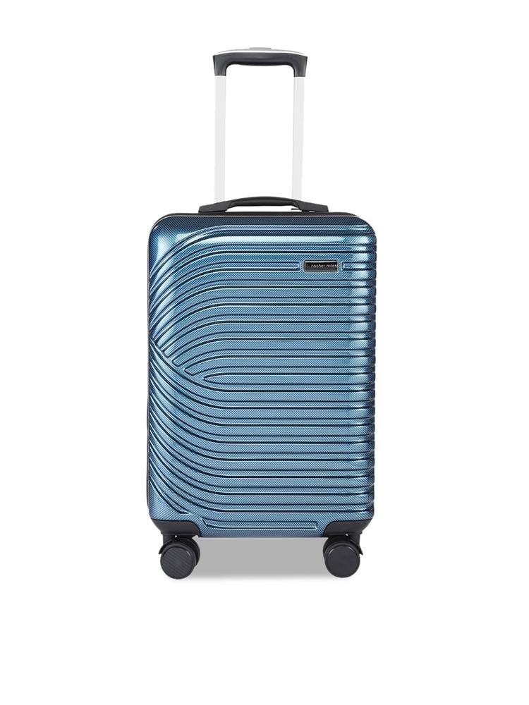 Nasher Miles Titanium Blue Solid Hard-Sided Cabin Trolley Bag