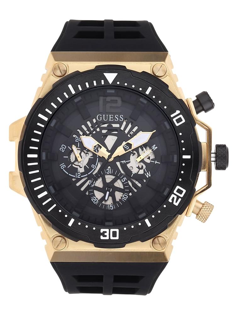 GUESS Men Black Analogue Multi Function Automatic Motion Powered Watch GW0325G1