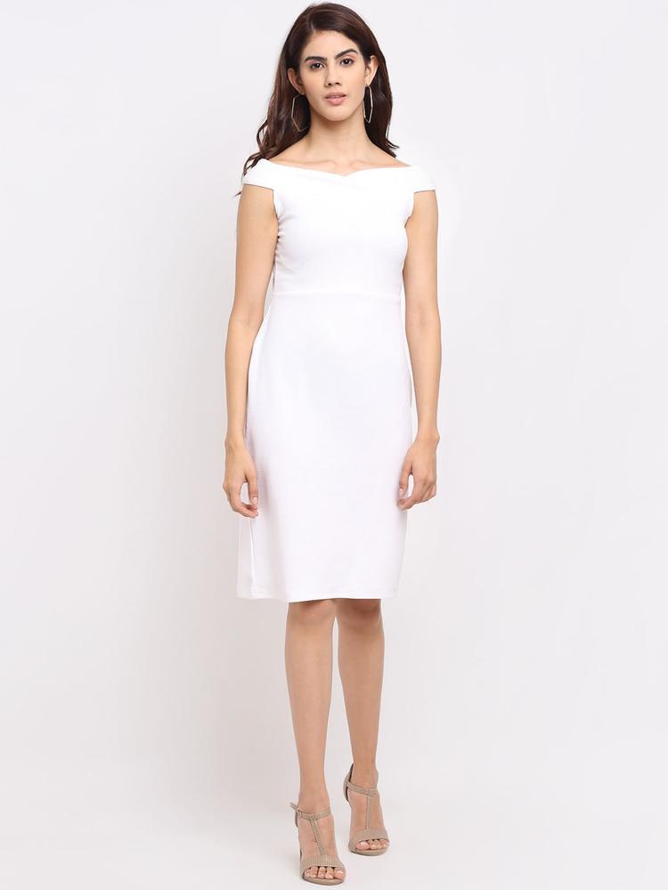 Sugathari White Off-Shoulder Bodycon Dress