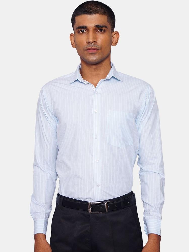 Wintage Men Blue Opaque Striped Casual Shirt
