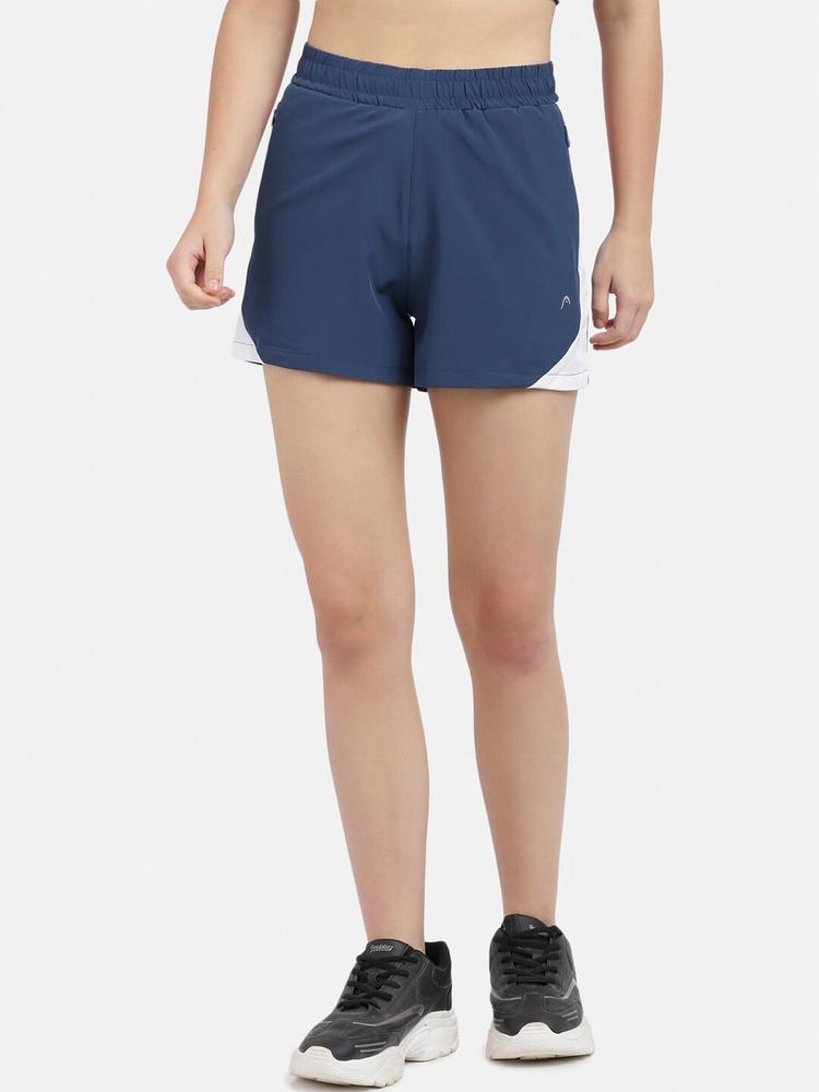 Head Women Navy Blue Slim Fit Sports Shorts