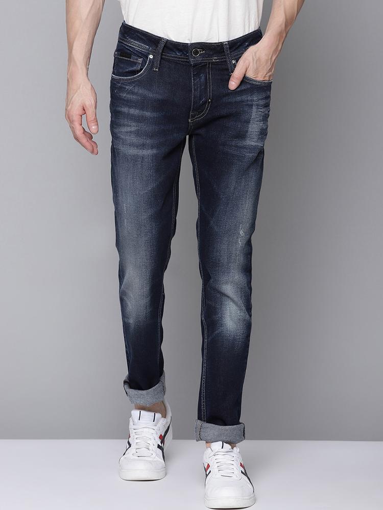 Antony Morato Men Blue Skinny Fit Low Distress Heavy Fade Stretchable Jeans