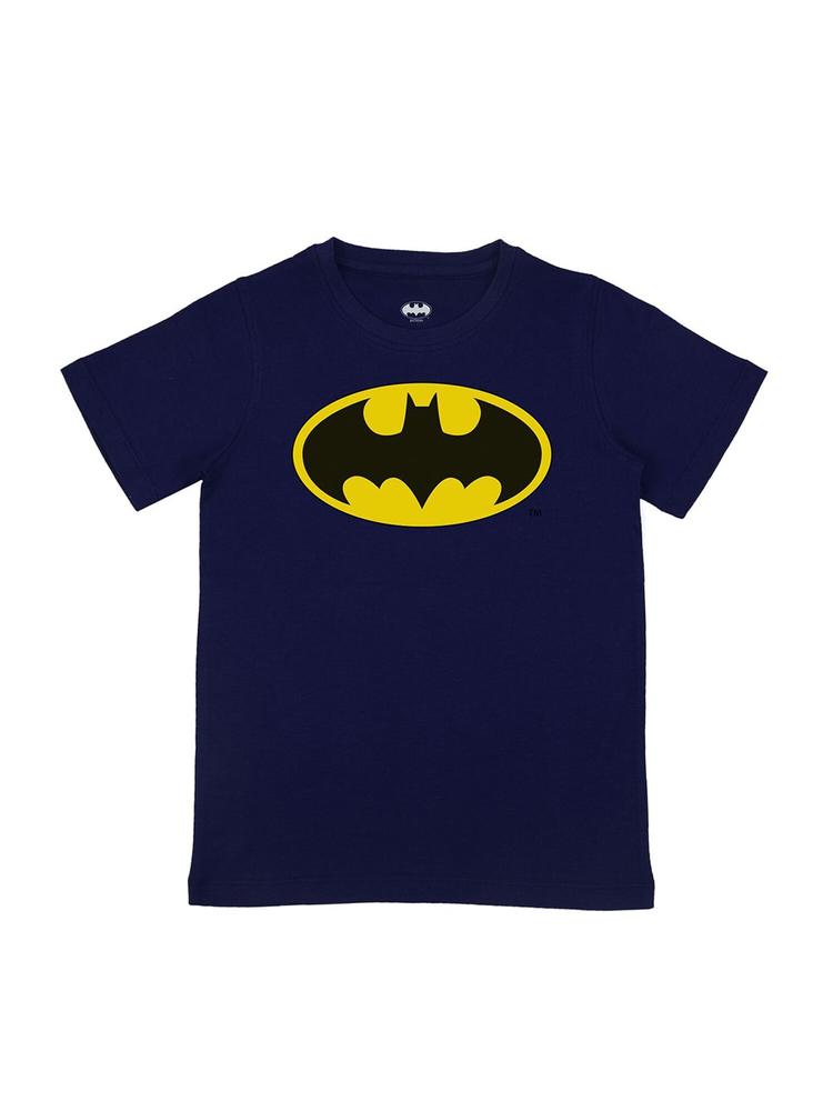 DC by Wear Your Mind Boys Navy Blue Batman Printed Pure Cotton T-shirt