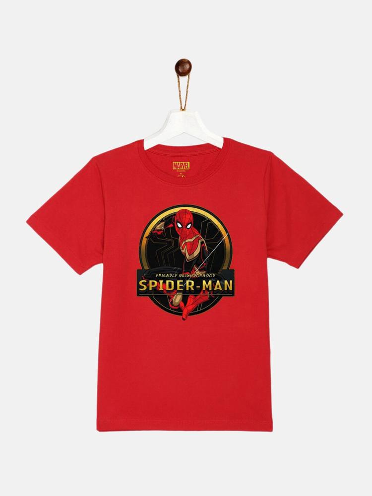 YK Marvel Boys Red Spider-Man Pure Cotton T-shirt