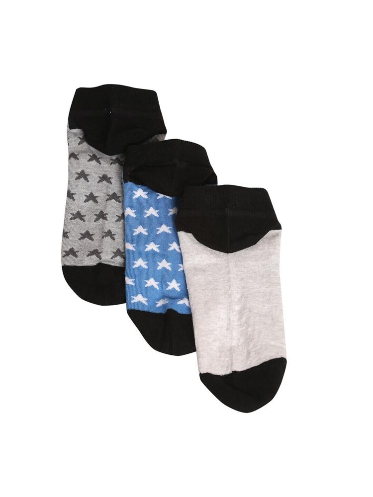 MUTAQINOTI Men Pack of 3 Assorted Patterned Ankle Length Socks